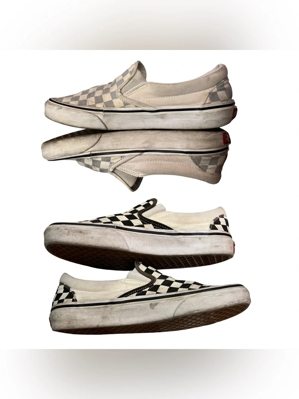 Vans Classic Slip-On Sneakers Checkerboard Men 6 Women 7.5 Black White Gray LOT